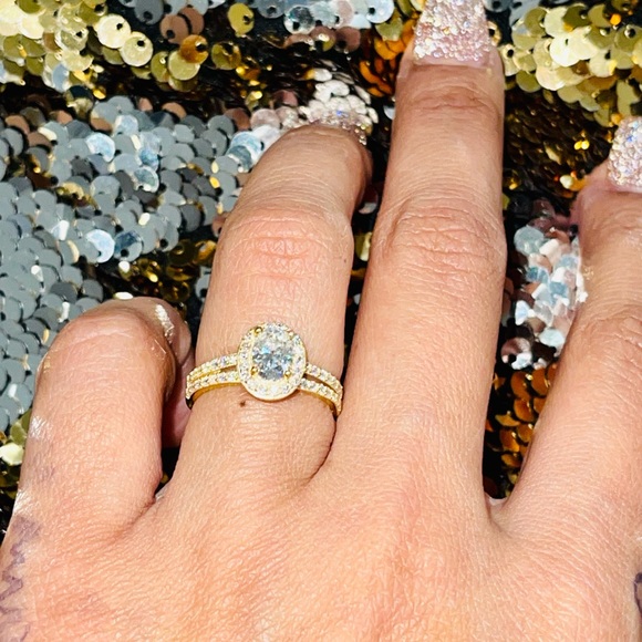 14k solid gold engagement bridal ring promise ring 100% passes diamond testers - Picture 3 of 9